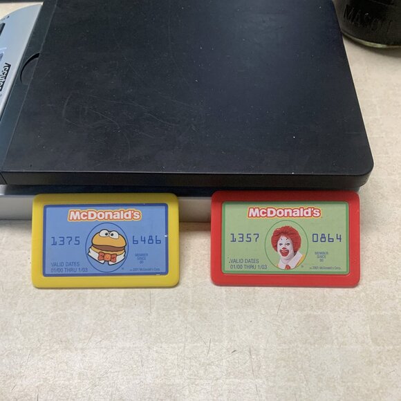 McDonalds VTG Fisher Price Play Food Register Credit Card Lot Of Two - Picture 1 of 7